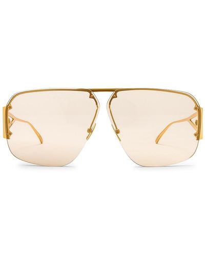 Bottega Veneta Triangle Pilot Sunglasses - メタリック