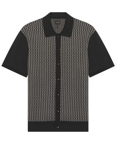 Good Man Brand Essex Short Sleeve Geo Knit Shirt - Black