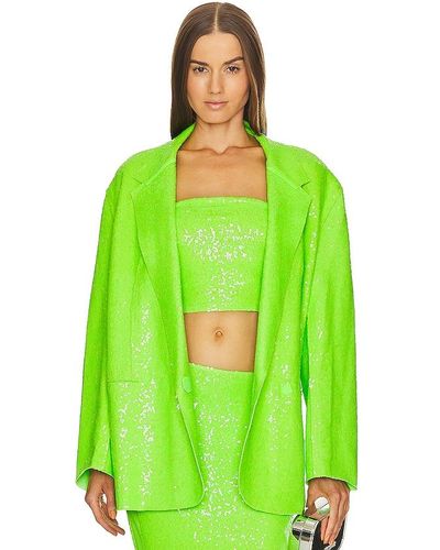 Norma Kamali Sequin Oversized Double Breasted Jacket - Green