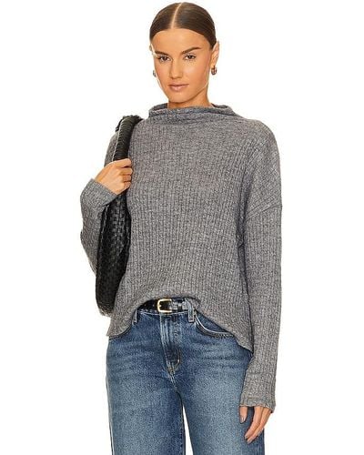 Bobi Turtleneck Sweater Top - Gray