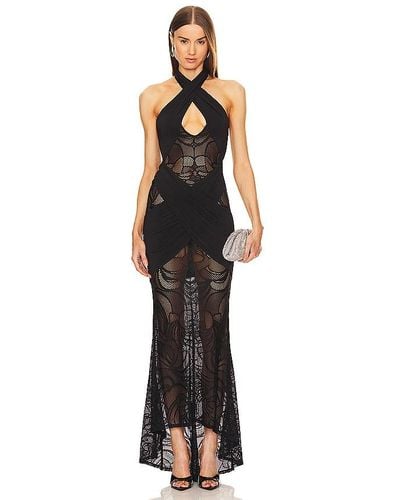 Michael Costello Vestido largo mirabella - Negro