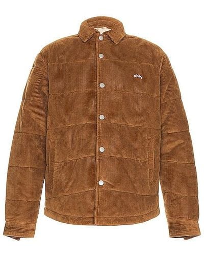 Obey Grand Cord Shirt Jacket - Brown