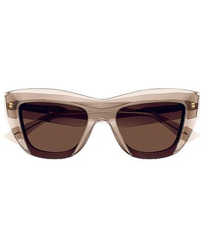 Bottega Veneta Edgy Square Sunglasses - Natural