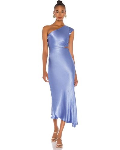 Bec & Bridge Delphine Asymmetrical Midi Dress - Blue