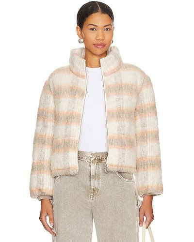 Central Park West Finley Plaid Puffer - Natural