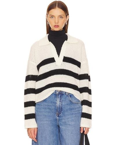 LNA Ari Stripe Sweater - Blue