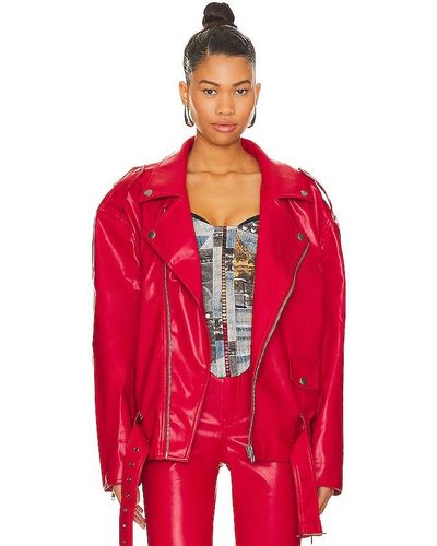 AFRM Faux Leather Blaise Jacket - Red