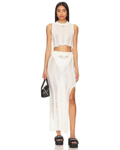 superdown Tayla Maxi Skirt Set - White