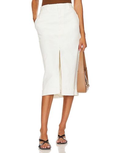 Enza Costa Slit Skirt - White