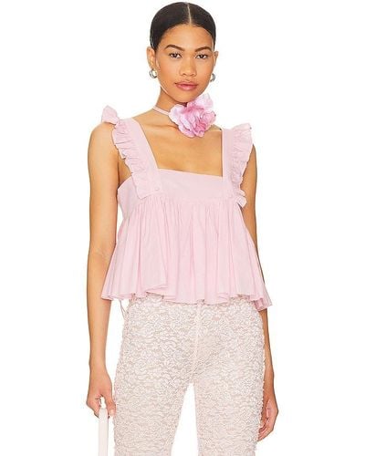 Selkie The Ruffle Apron Top - Pink