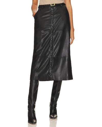 House of Harlow 1960 X Revolve Brighton Faux Leather Midi Skirt - Black