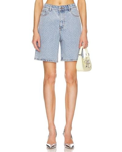 Self-Portrait Bermuda Faux Leather Lace Trim Shorts (Shorts,Mini and Shorts)