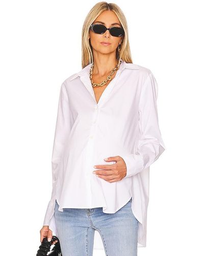 HATCH The Classic Button Down Maternity Shirt - White