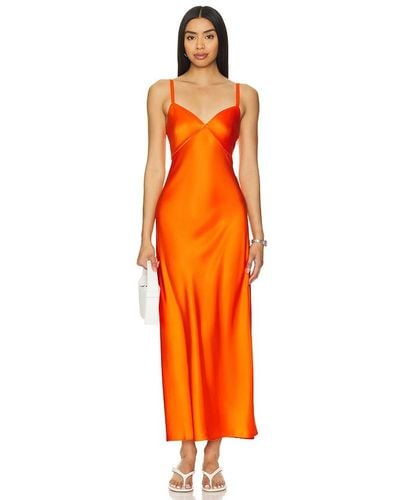Polo Ralph Lauren Vestido tipo lencería largo medio addison - Naranja