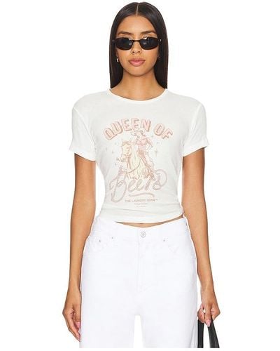 The Laundry Room Rodeo Queen Of Beers Baby Rib Tee - White