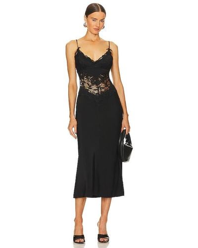LPA Donna Lace Slip Dress - Black