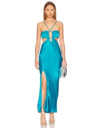 Bardot X Revolve Daring Satin Maxi Dress - Blue