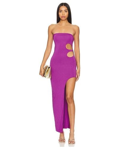 Indah Hana Tube Maxi Dress - Purple