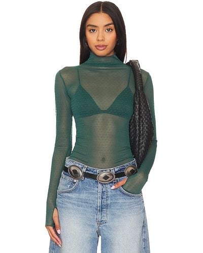 Free People X Intimately Fp On The Dot Layering Top In Evergreen