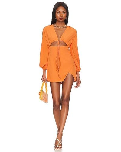 superdown Selene Wrap Dress - Orange