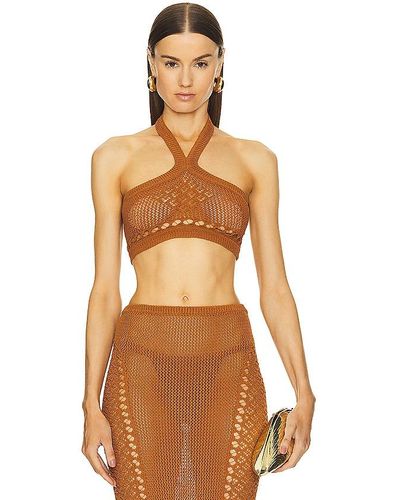 Michael Costello X revolve mateo halter top - Marrón