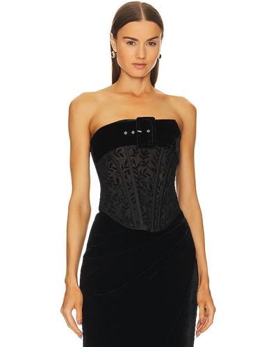 Rozie Corsets Top con corsé floral - Negro