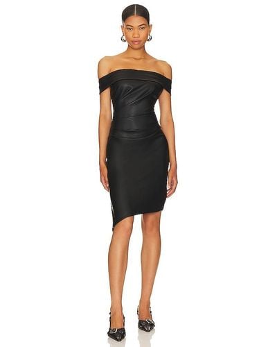 MILLY Ally Faux Leather Dress - Black
