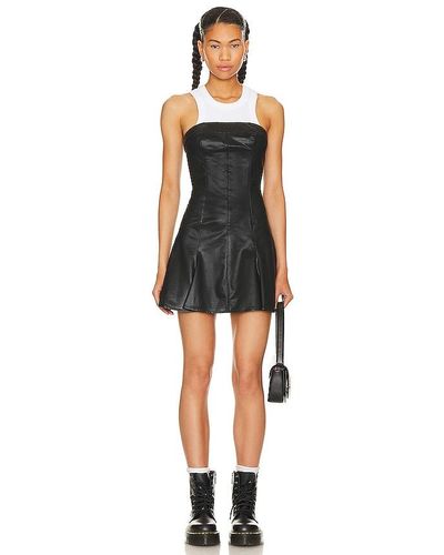 superdown Lex Faux Leather Mini Dress - Black