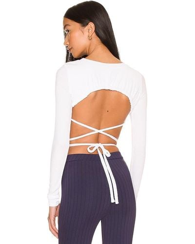Alo Yoga Ribbed Wrap It Up Top - White