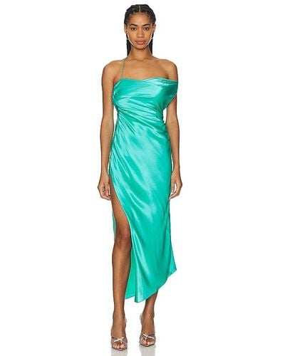 The Sei Asymmetrical Bardot Dress - Green