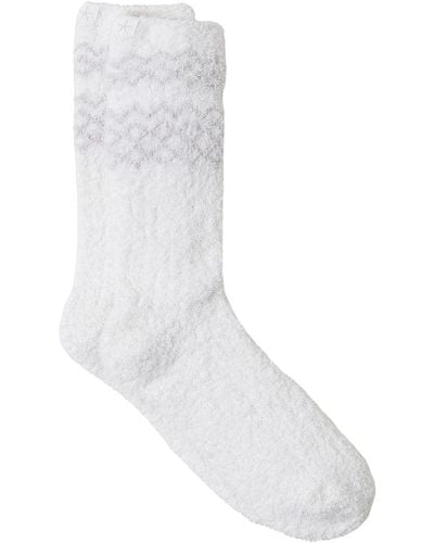 Barefoot Dreams Cozychic Nordic Socks In Cream & Stone - ホワイト