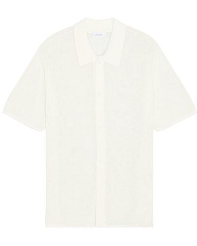 Saturdays NYC Kenneth Mesh Knit Shirt - White