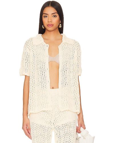 Line & Dot Poppie Top - Natural