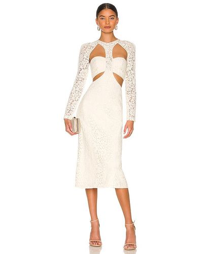 Bardot Cut Out Lace Dress - White