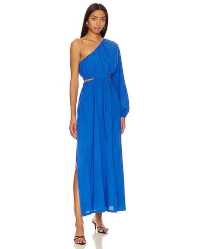 MINKPINK Skye One Shoulder Midi Dress - Blue