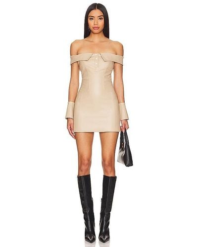 Poster Girl Blake Faux Leather Dress - Natural