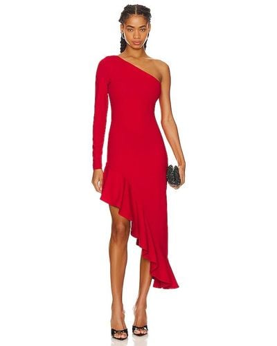 Susana Monaco Ruffle High Low Dress - Red