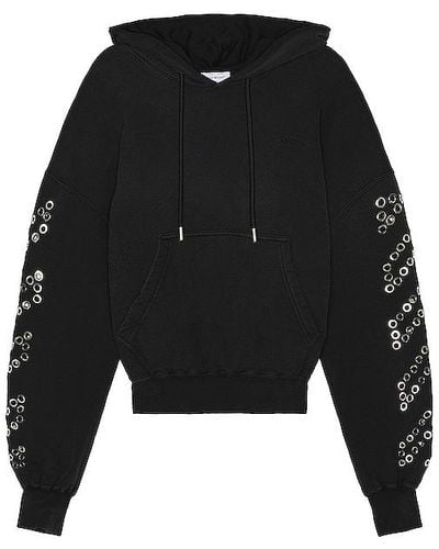 Off-White c/o Virgil Abloh Eyelet Diags Over Hoodie - Black