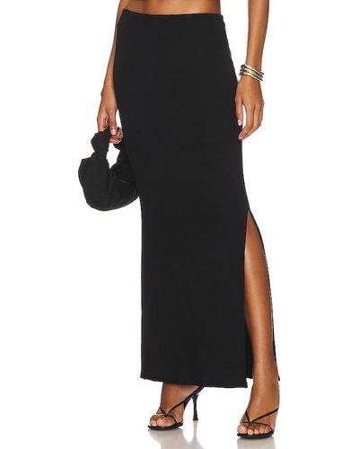 LNA Steph Ribbed Skirt - Black