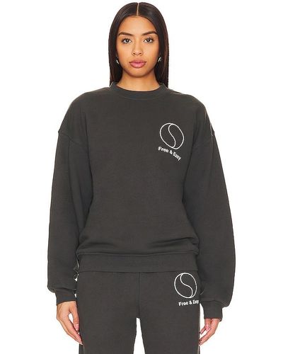 Free & Easy Yin Yang Heavy Fleece Sweatshirt - Black