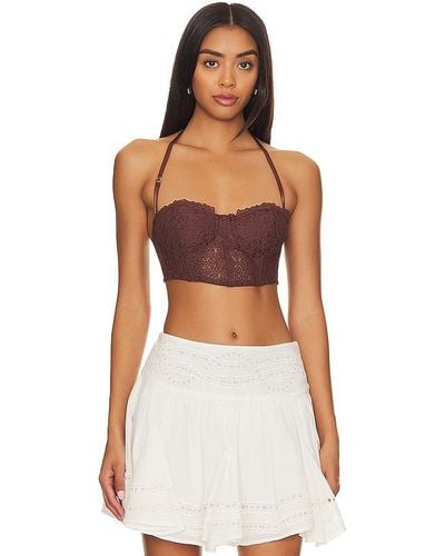 Free People X Intimately Fp Madi Lace Corset - Brown