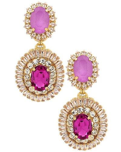 Anton Heunis BOUCLES D'OREILLES CHANDELIER OVAL DISC - Rose