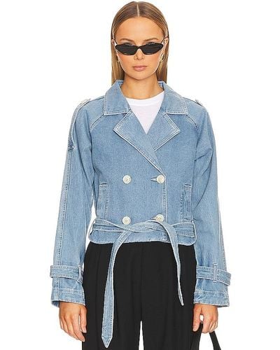 SOVERE Theory Crop Denim Trench - Bleu