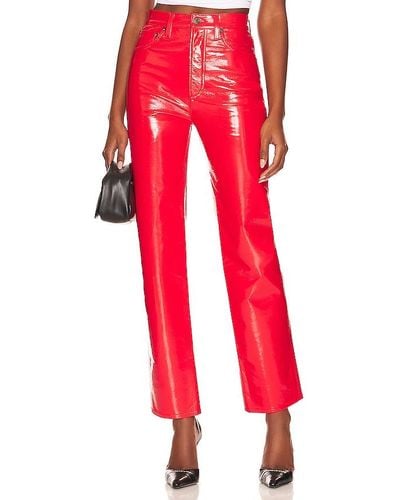 Agolde Recycled Leather 90's Pinch Waist - Red