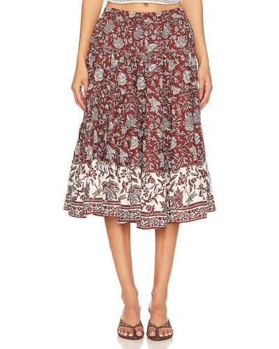 Free People Full Swing Printed Midi Skirt - マルチカラー