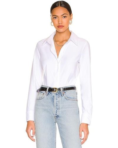 Commando Classic Button Down Bodysuit - White