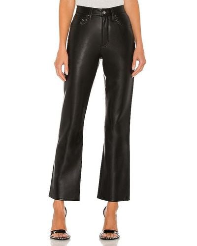 Agolde Recycled Leather Relaxed Boot Pant - Black