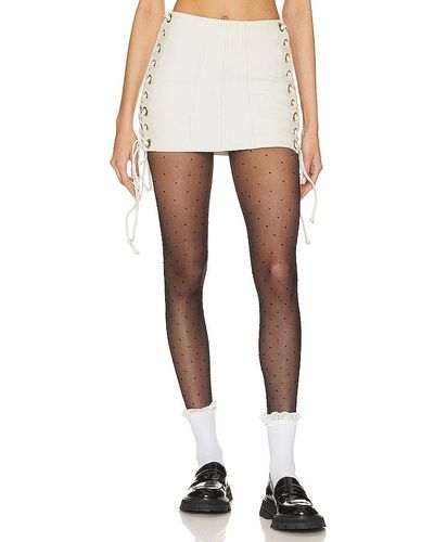 Camila Coelho Juliana Leather Mini Skirt - White