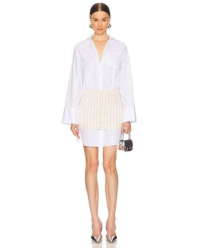 Remain Layered Suiting Dress - White