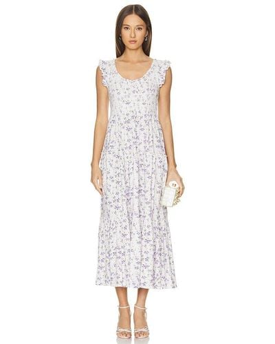 LoveShackFancy Chessie Dress - White